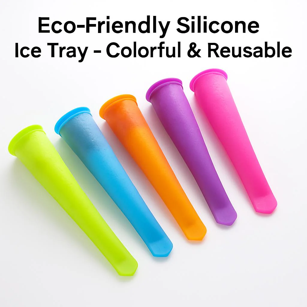 Eco-Friendly Silicone Ice Tray - Colorful & Reusable - Image 3