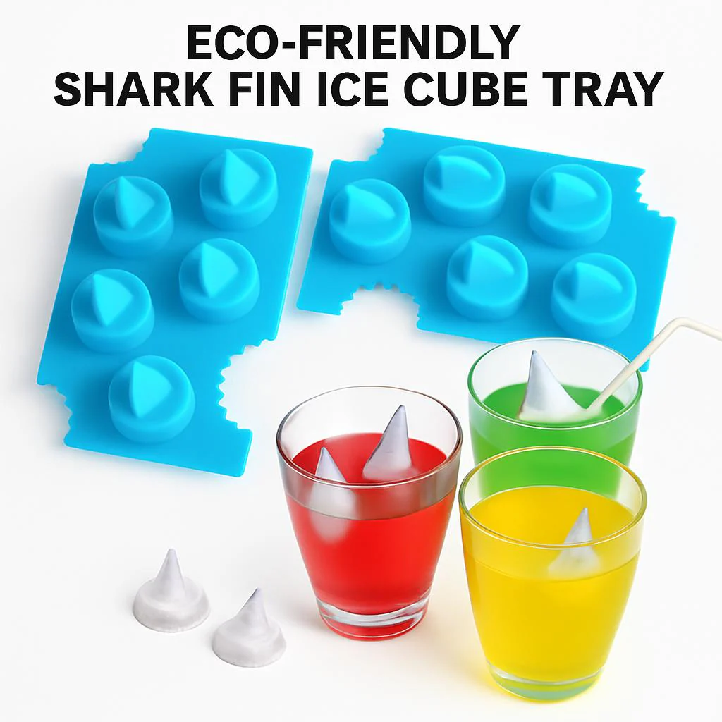 Eco-Friendly Shark Fin Ice Cube Tray - Image 4
