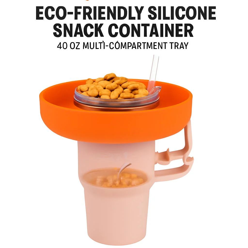 Eco-Friendly Silicone Snack Container - 40 oz Multi-Compartment Tray - Image 10