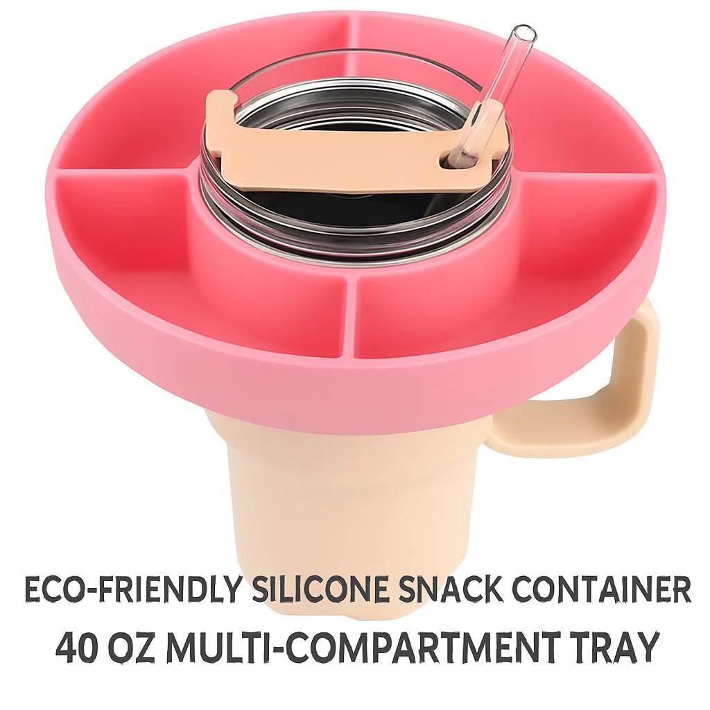 Eco-Friendly Silicone Snack Container - 40 oz Multi-Compartment Tray - Image 9