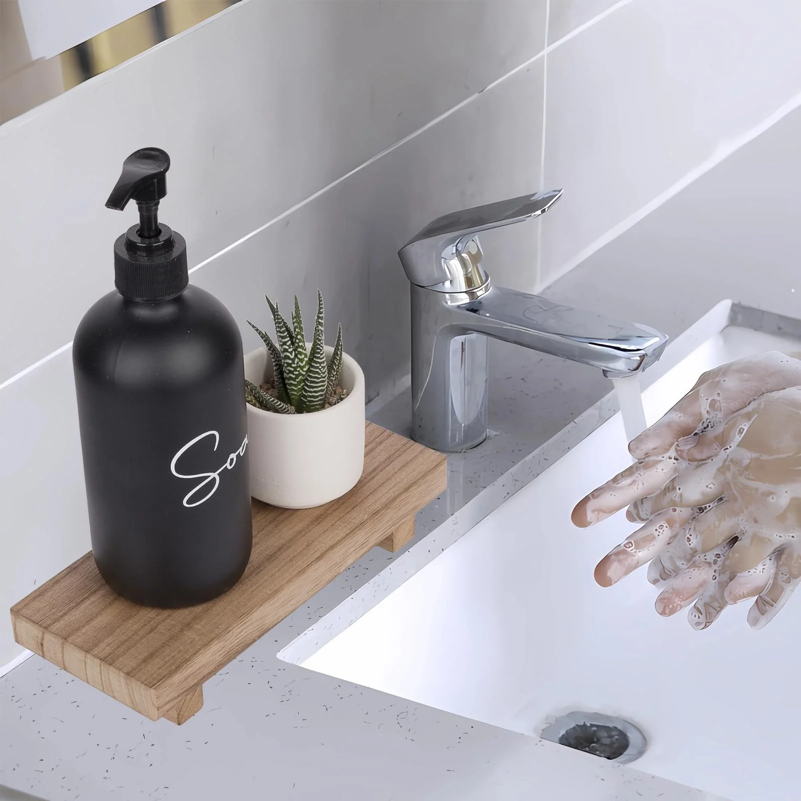 Eco-Friendly Wooden Bathroom Storage Rack - Image 8