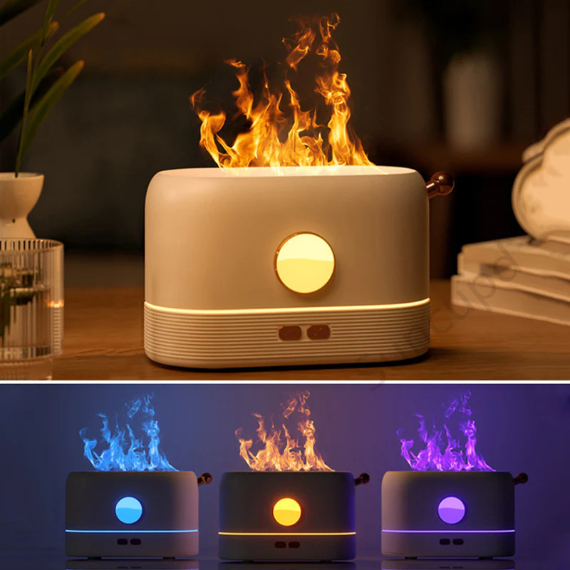 Compact LED Flame Effect Humidifier - Water-Saving & Ambient Light - Image 15