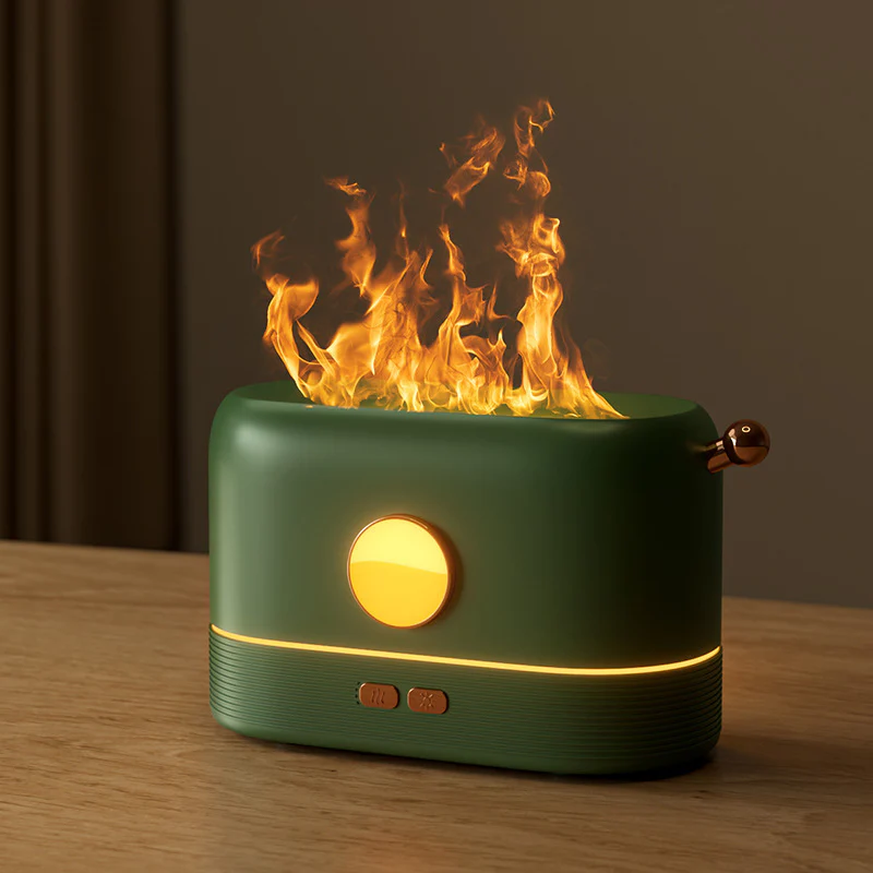 Compact LED Flame Effect Humidifier - Water-Saving & Ambient Light - Image 21