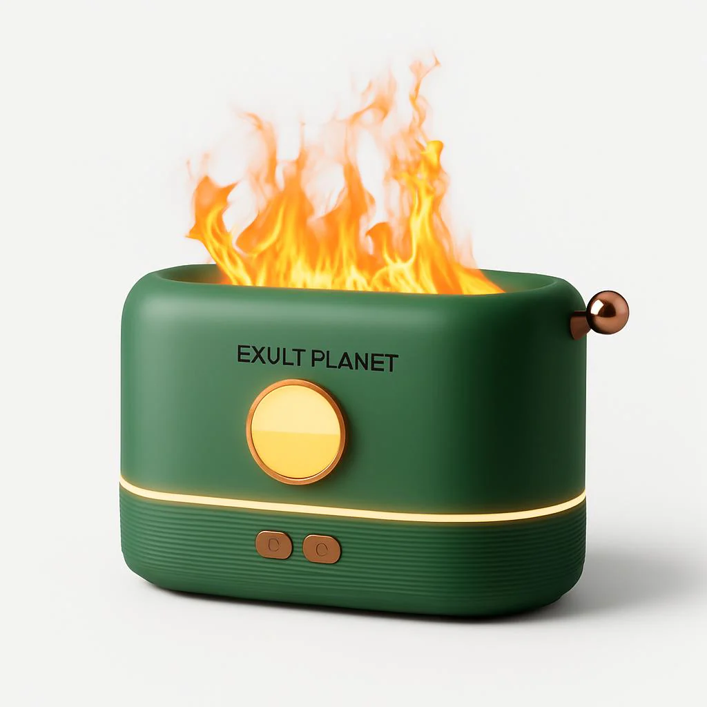 Compact LED Flame Effect Humidifier - Water-Saving & Ambient Light - Image 8