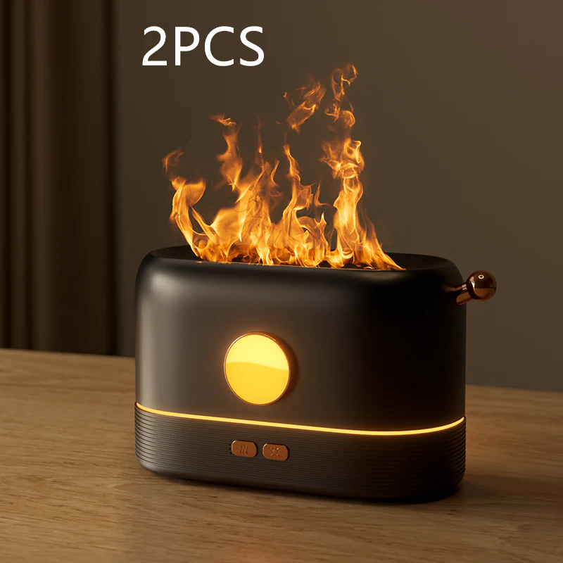 Compact LED Flame Effect Humidifier - Water-Saving & Ambient Light - Image 9