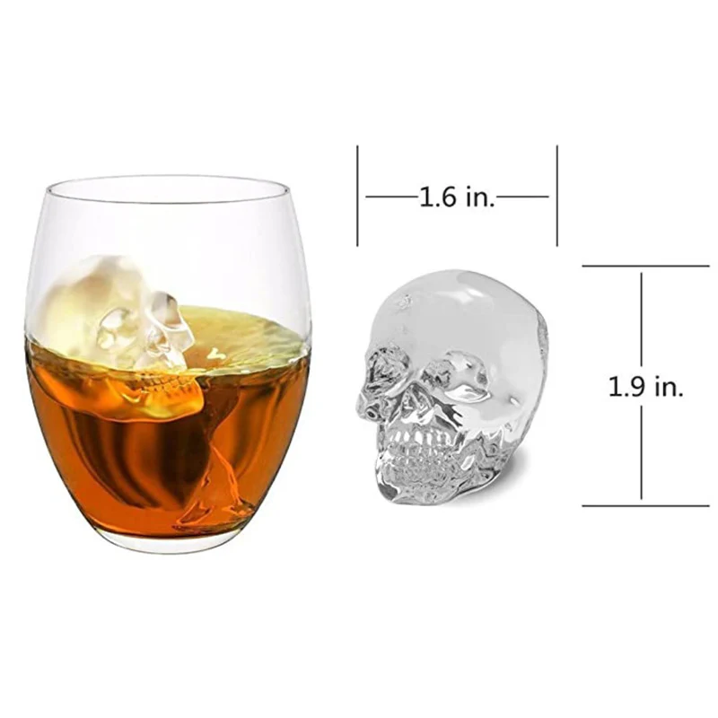 Skull Ice Cube Mold - Reusable Silicone Skull-Shaped Ice Tray - Image 11