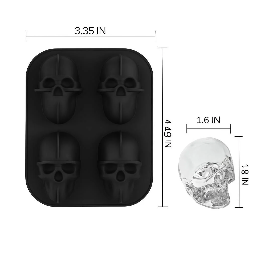 Skull Ice Cube Mold - Reusable Silicone Skull-Shaped Ice Tray - Image 3