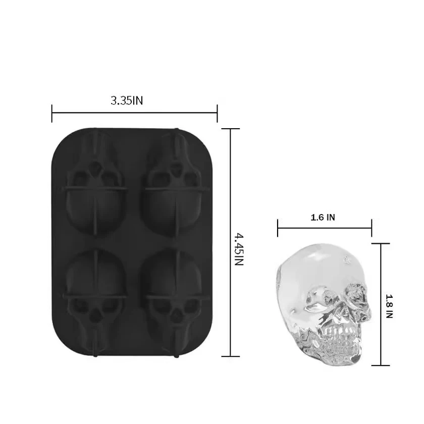 Skull Ice Cube Mold - Reusable Silicone Skull-Shaped Ice Tray - Image 9