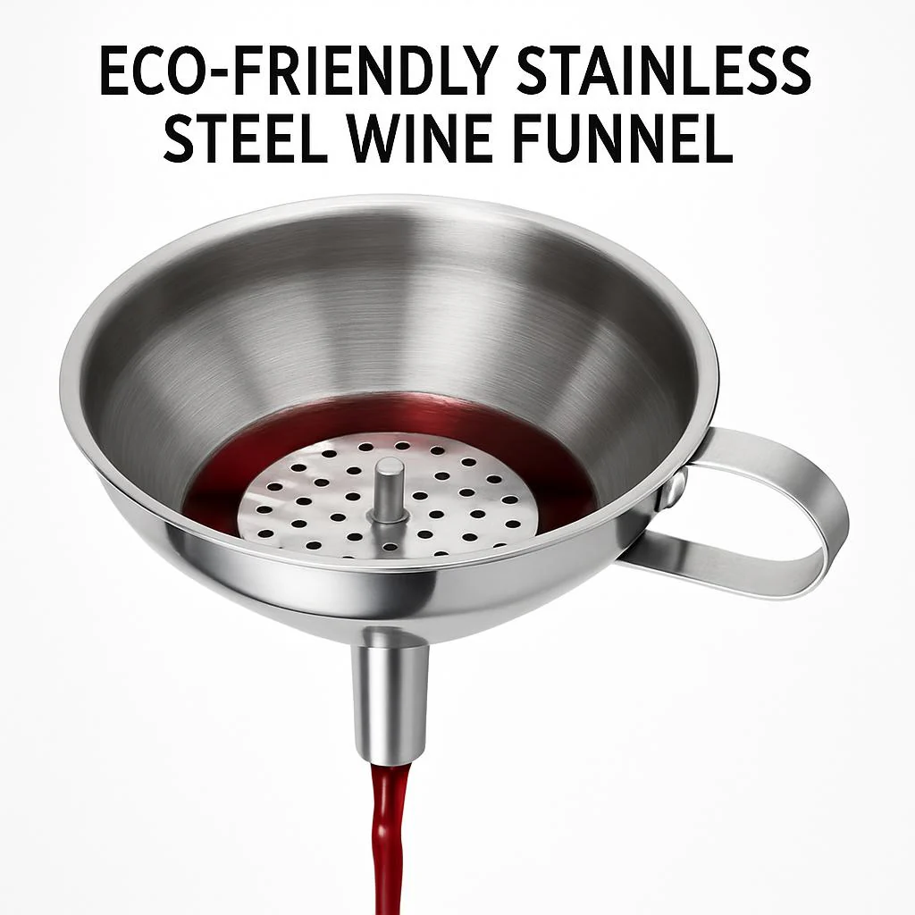 Eco-Friendly Stainless Steel Wine Funnel with Whisk - Image 8