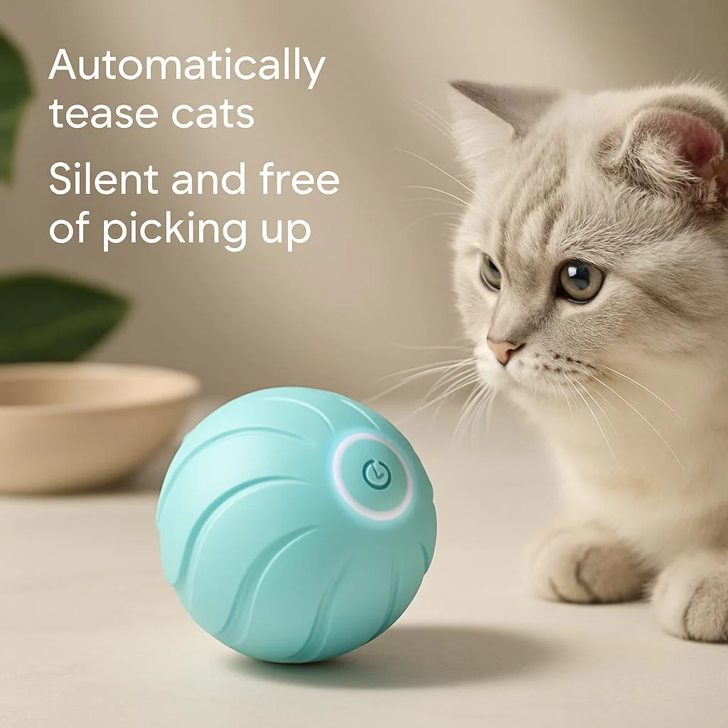 Smart Cat Rolling Ball Toy – USB Rechargeable Automatic Bouncing Pet Toy - Image 2