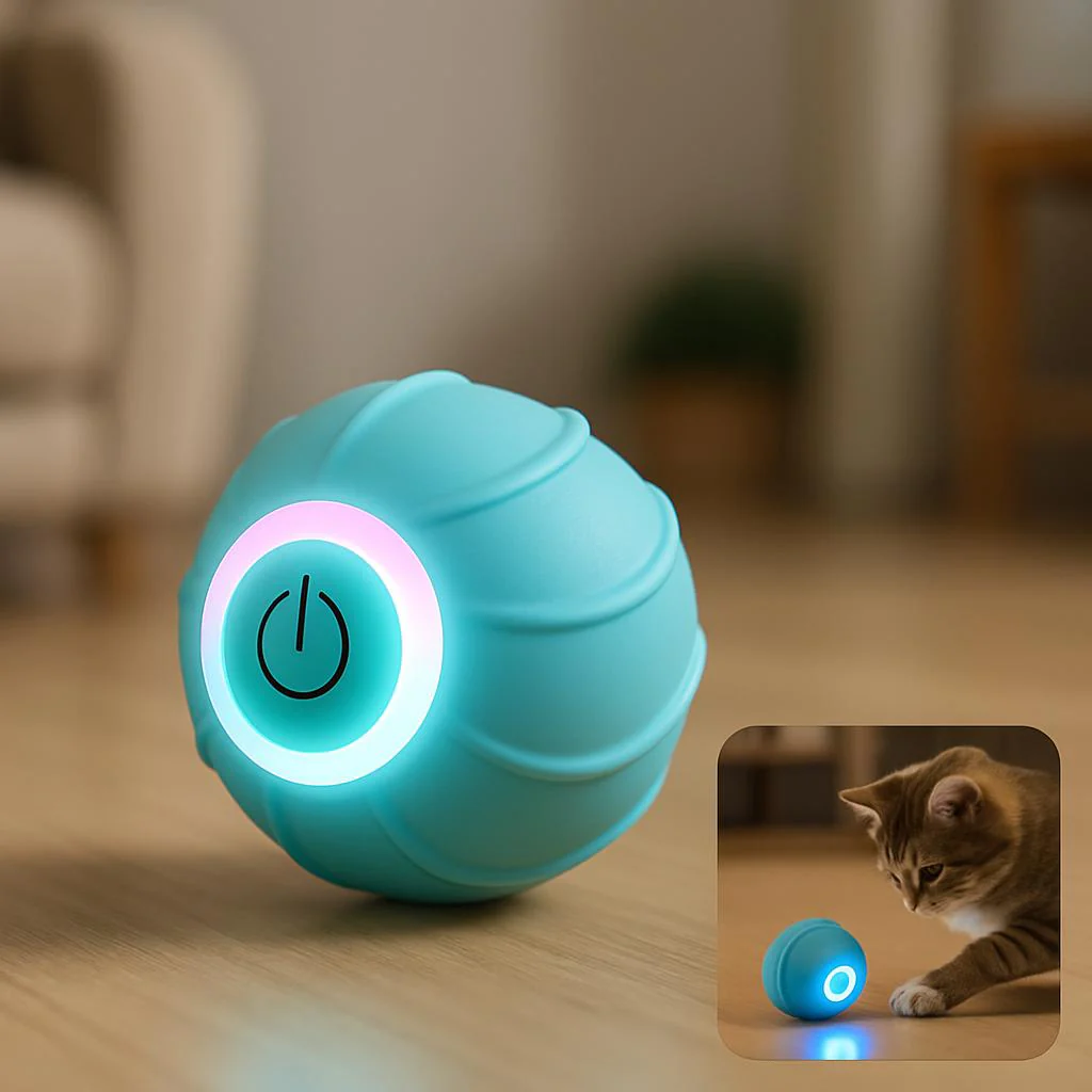 Smart Cat Rolling Ball Toy – USB Rechargeable Automatic Bouncing Pet Toy - Image 4