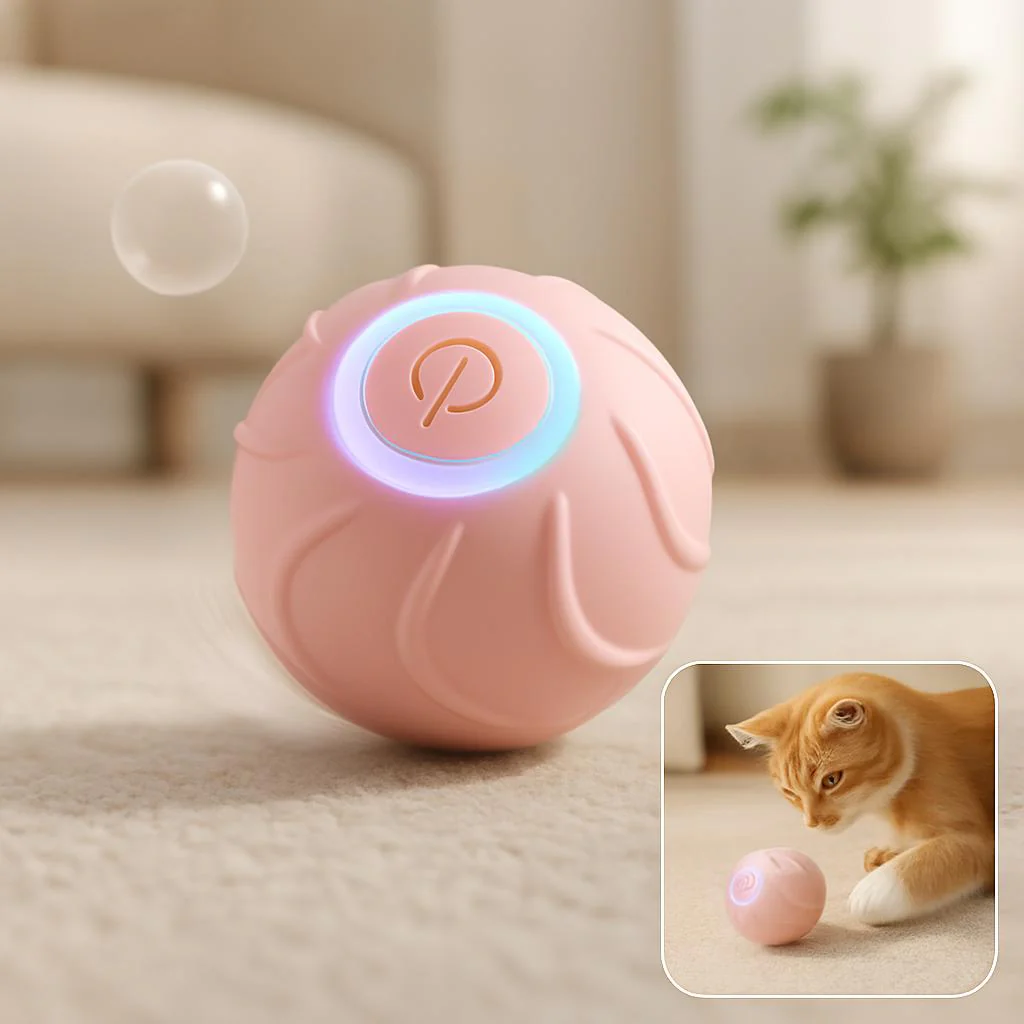 Smart Cat Rolling Ball Toy – USB Rechargeable Automatic Bouncing Pet Toy - Image 5