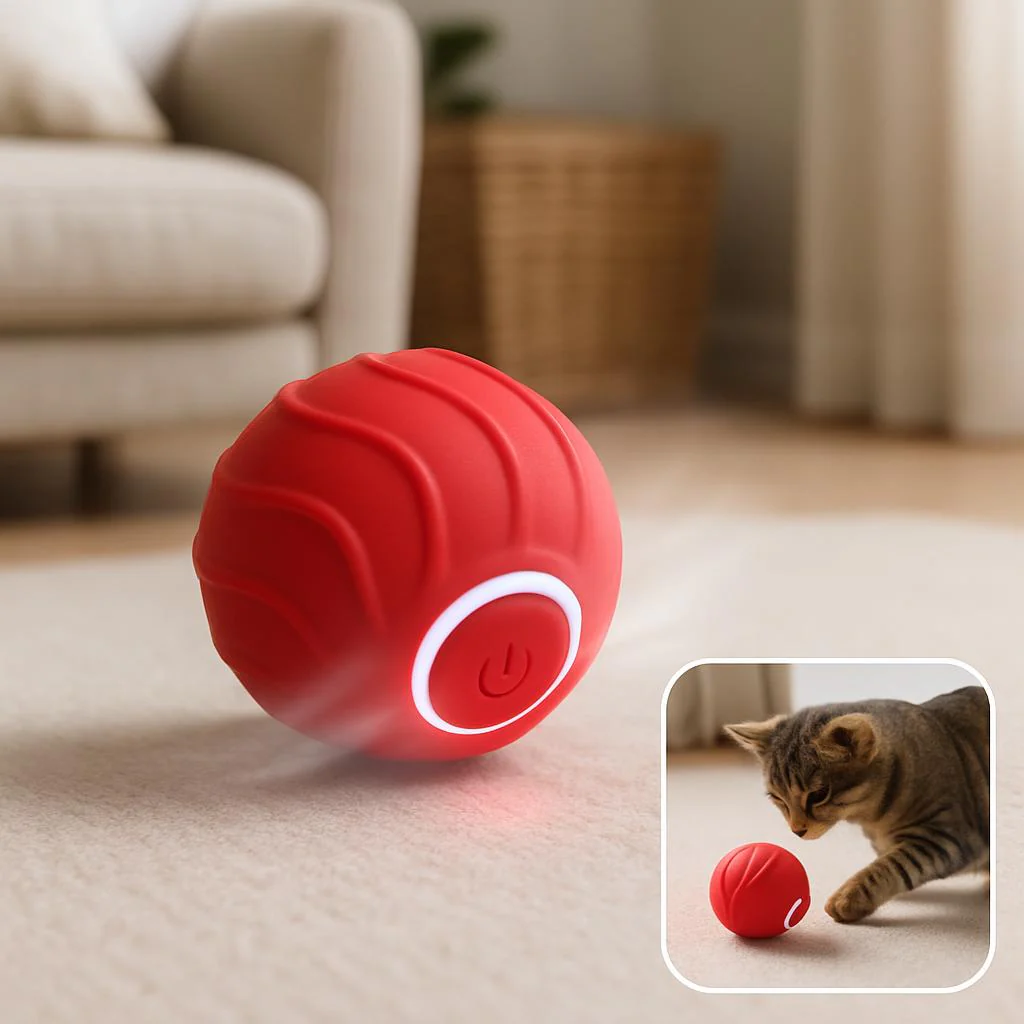 Smart Cat Rolling Ball Toy – USB Rechargeable Automatic Bouncing Pet Toy - Image 6