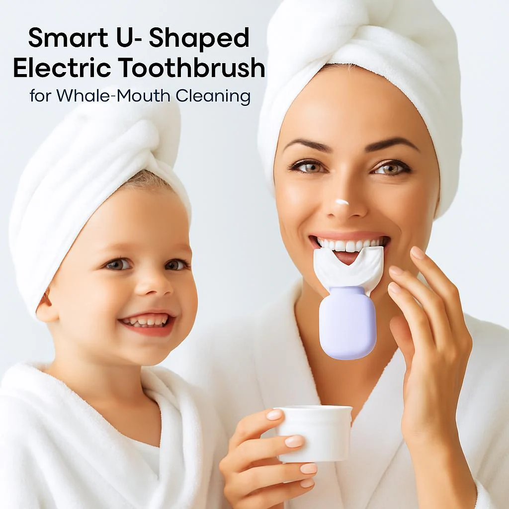 Smart USB Rechargeable U-Shaped Electric Toothbrush for Whole-Mouth Cleaning - Image 2