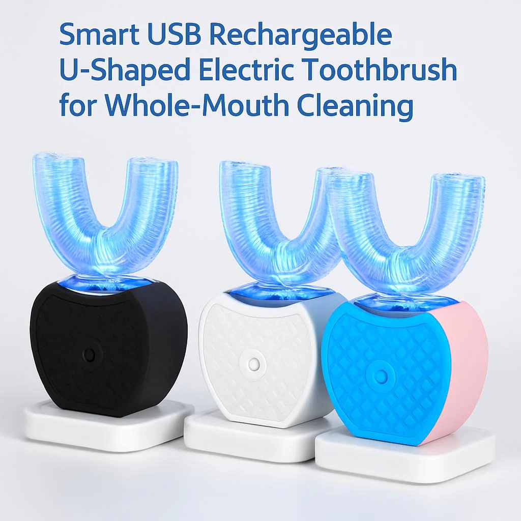 Smart USB Rechargeable U-Shaped Electric Toothbrush for Whole-Mouth Cleaning - Image 9