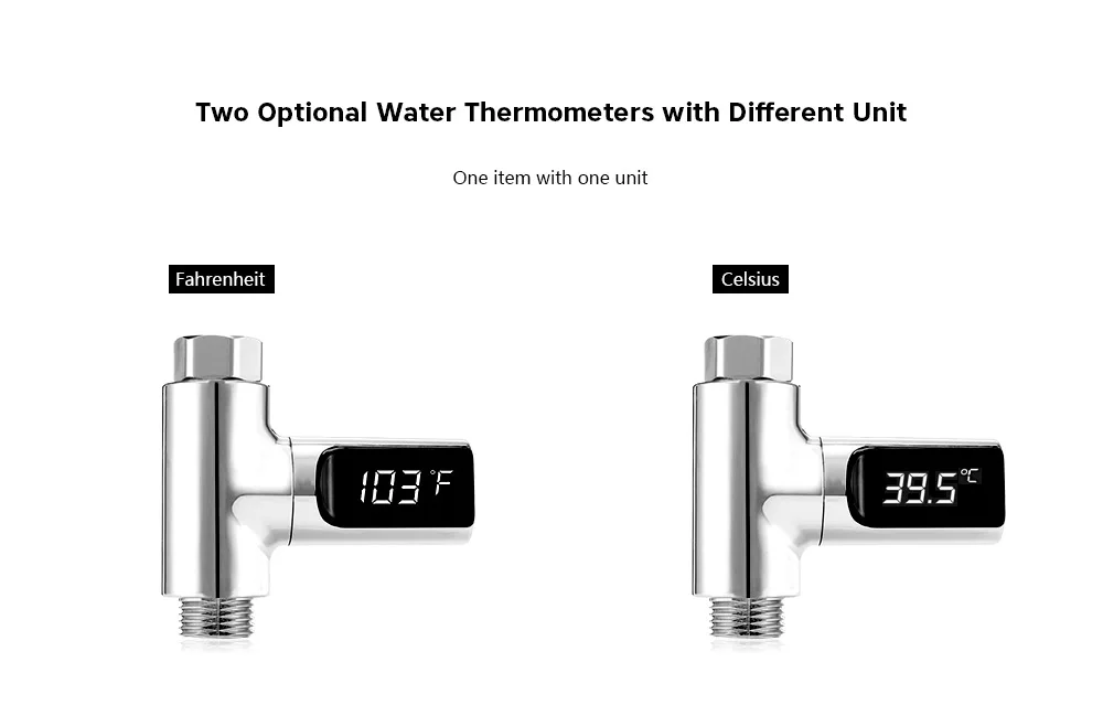 Smart LED Digital Shower Thermometer Kitchen Bathroom Faucet Shower Water Thermometer 360° Rotating Water Flow Power Generation - Image 15