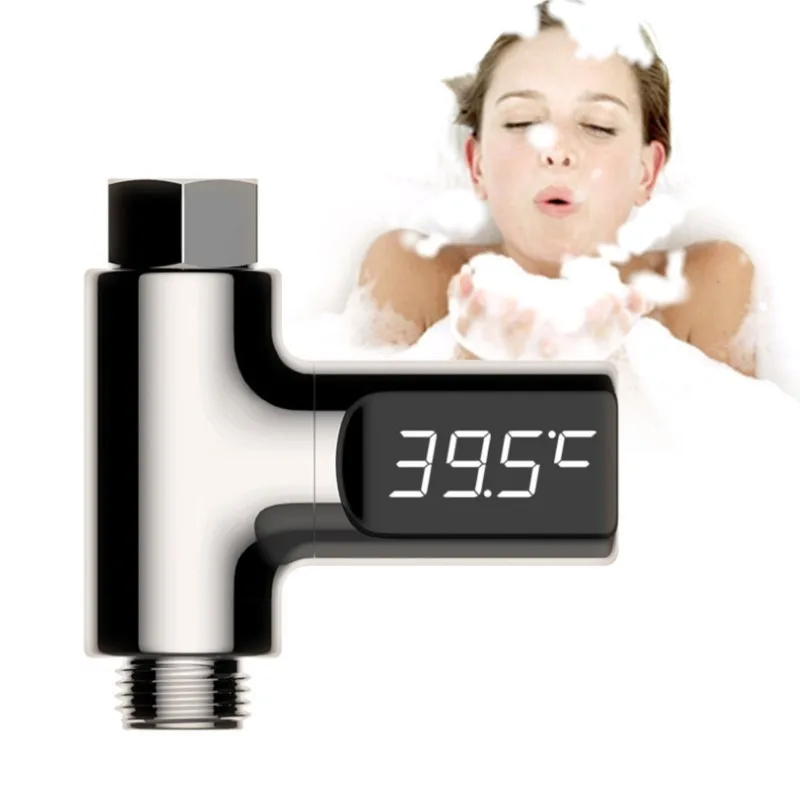 Smart LED Digital Shower Thermometer Kitchen Bathroom Faucet Shower Water Thermometer 360° Rotating Water Flow Power Generation - Image 6