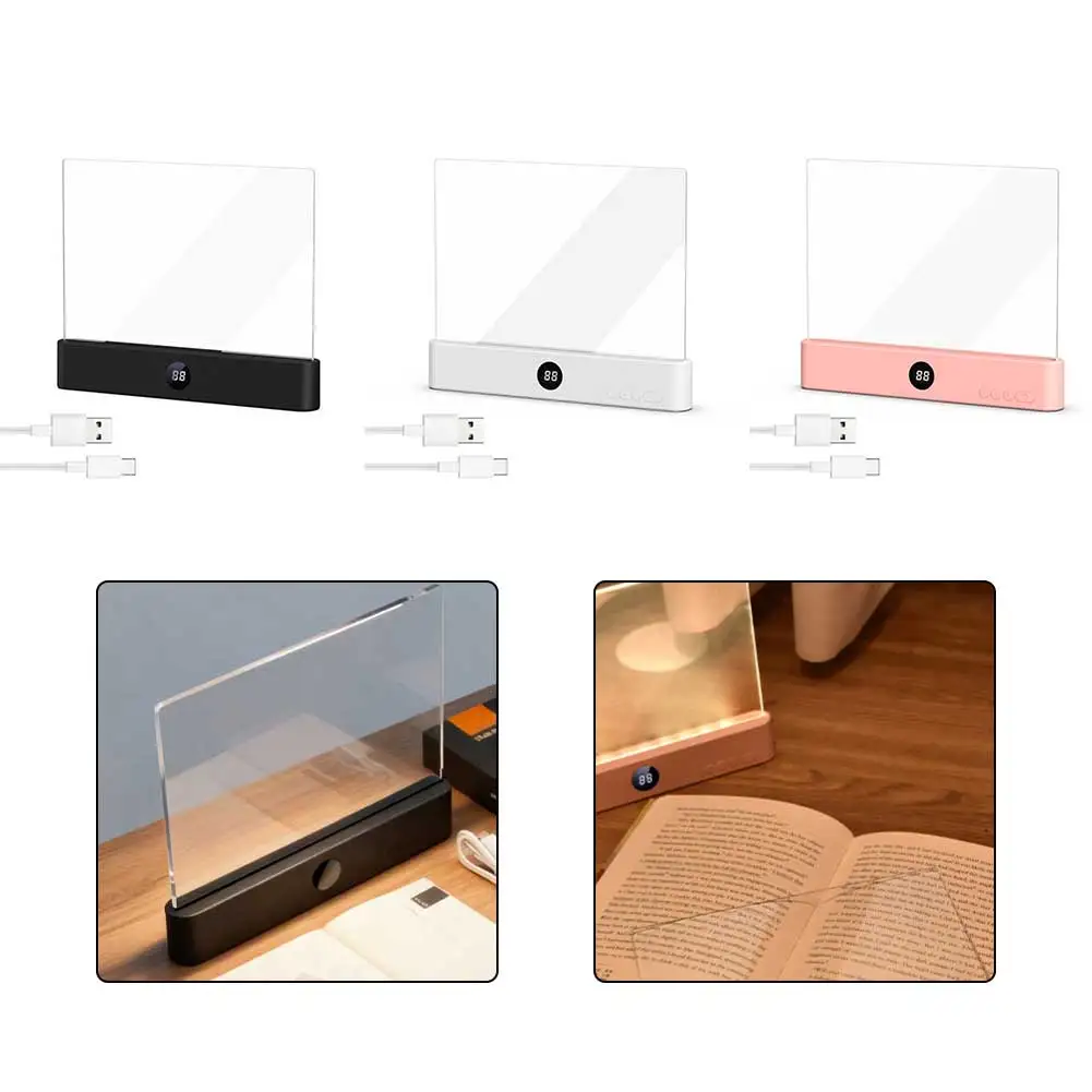Smart LED Flat Panel Book Light Rechargeable Eye Protection Night Reading Reading Lamp For Students Indoor Use 2In1 Night Light - Image 17