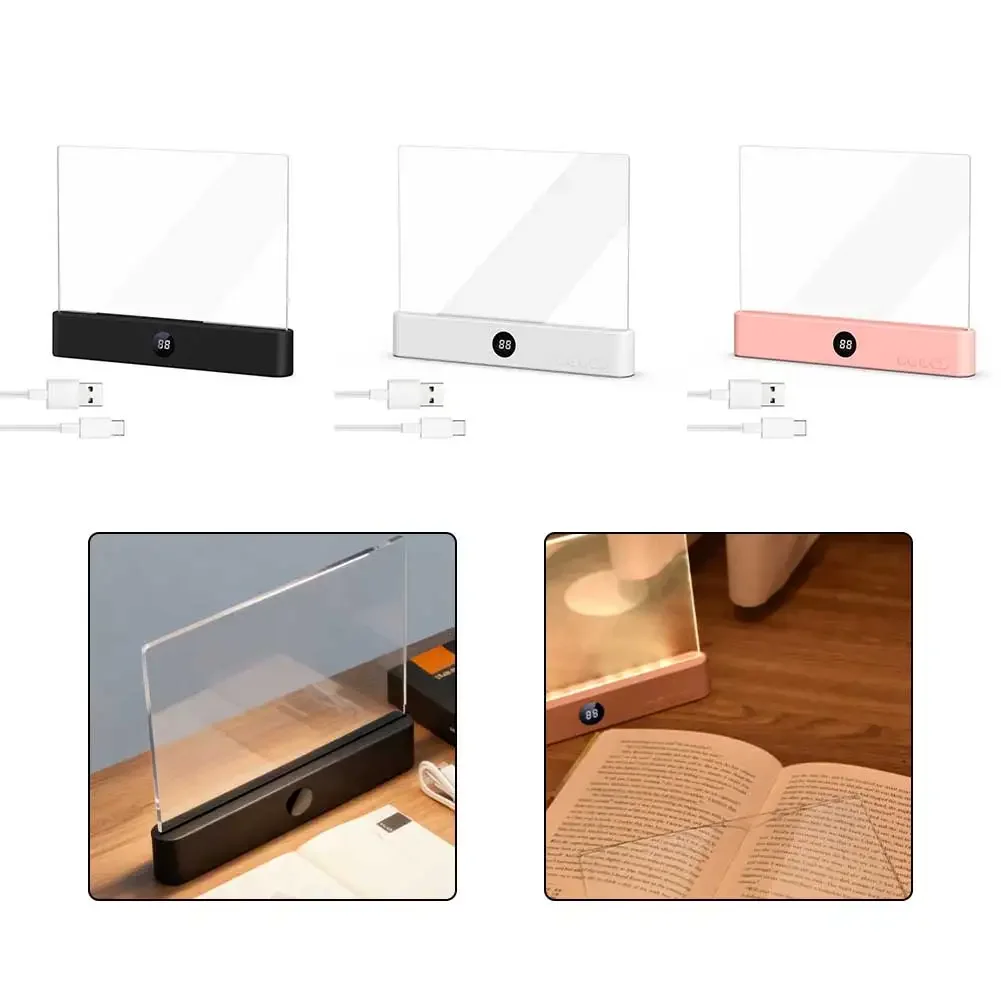 Smart LED Flat Panel Book Light Rechargeable Eye Protection Night Reading Reading Lamp For Students Indoor Use 2In1 Night Light - Image 3