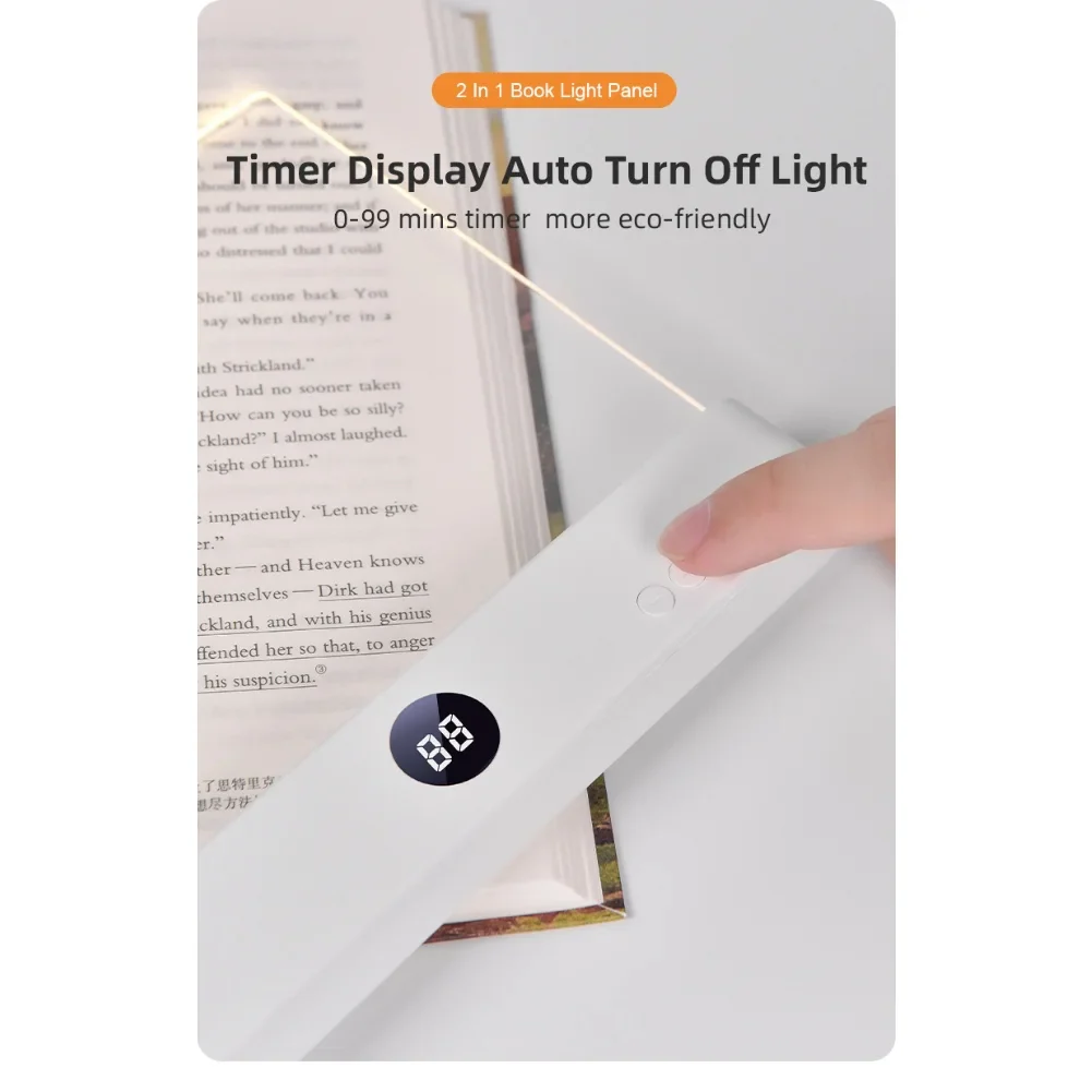 Smart LED Flat Panel Book Light Rechargeable Eye Protection Night Reading Reading Lamp For Students Indoor Use 2In1 Night Light - Image 7