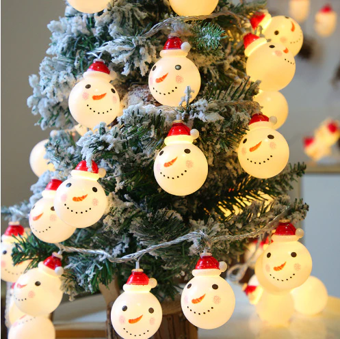 Snowman LED String Lights - Festive Energy-Efficient Holiday Decor - Image 3