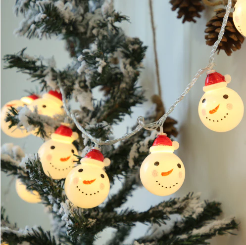 Snowman LED String Lights - Festive Energy-Efficient Holiday Decor - Image 5