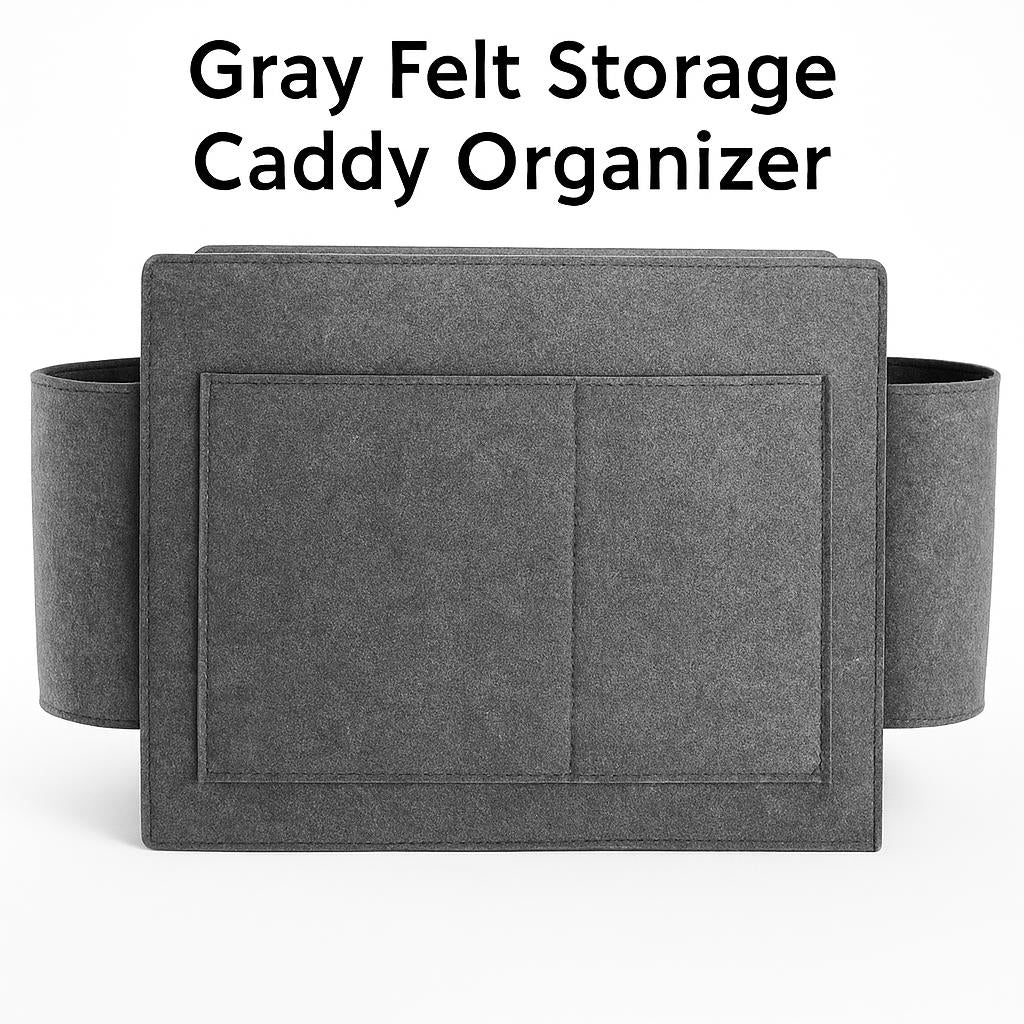 Gray Felt Storage Caddy Organizer - Eco-Friendly, Multi-Pocket Design - Image 3