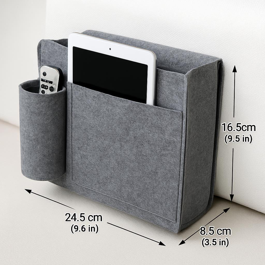 Gray Felt Storage Caddy Organizer - Eco-Friendly, Multi-Pocket Design - Image 5