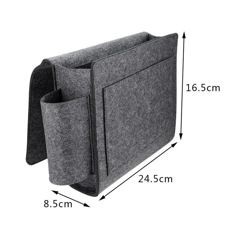 Gray Felt Storage Caddy Organizer - Eco-Friendly, Multi-Pocket Design - Image 9
