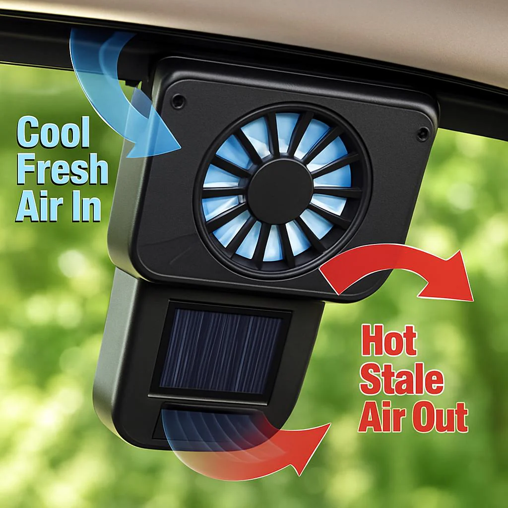 Solar-Powered Car Cooler for Eco-Friendly Comfort - Image 2