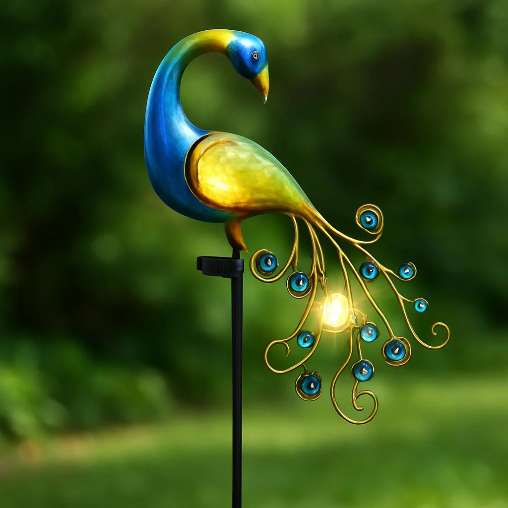 Solar-Powered Peacock Garden Light - Eco-Friendly Outdoor Décor - Image 7