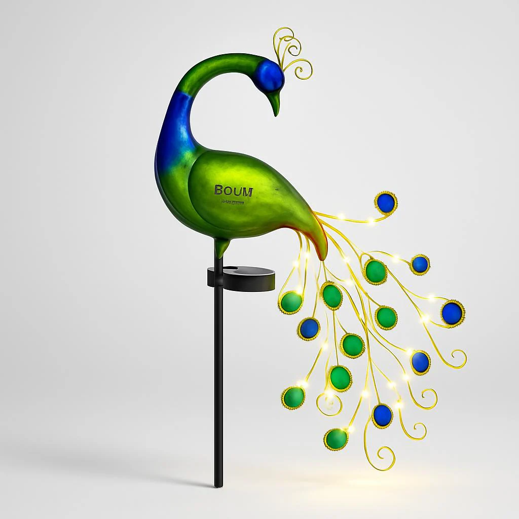 Solar-Powered Peacock Garden Light - Eco-Friendly Outdoor Décor - Image 9