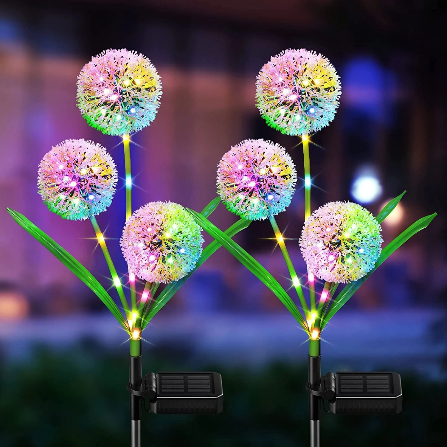 Solar-Powered Multicolored Flower Garden Lights - Image 14