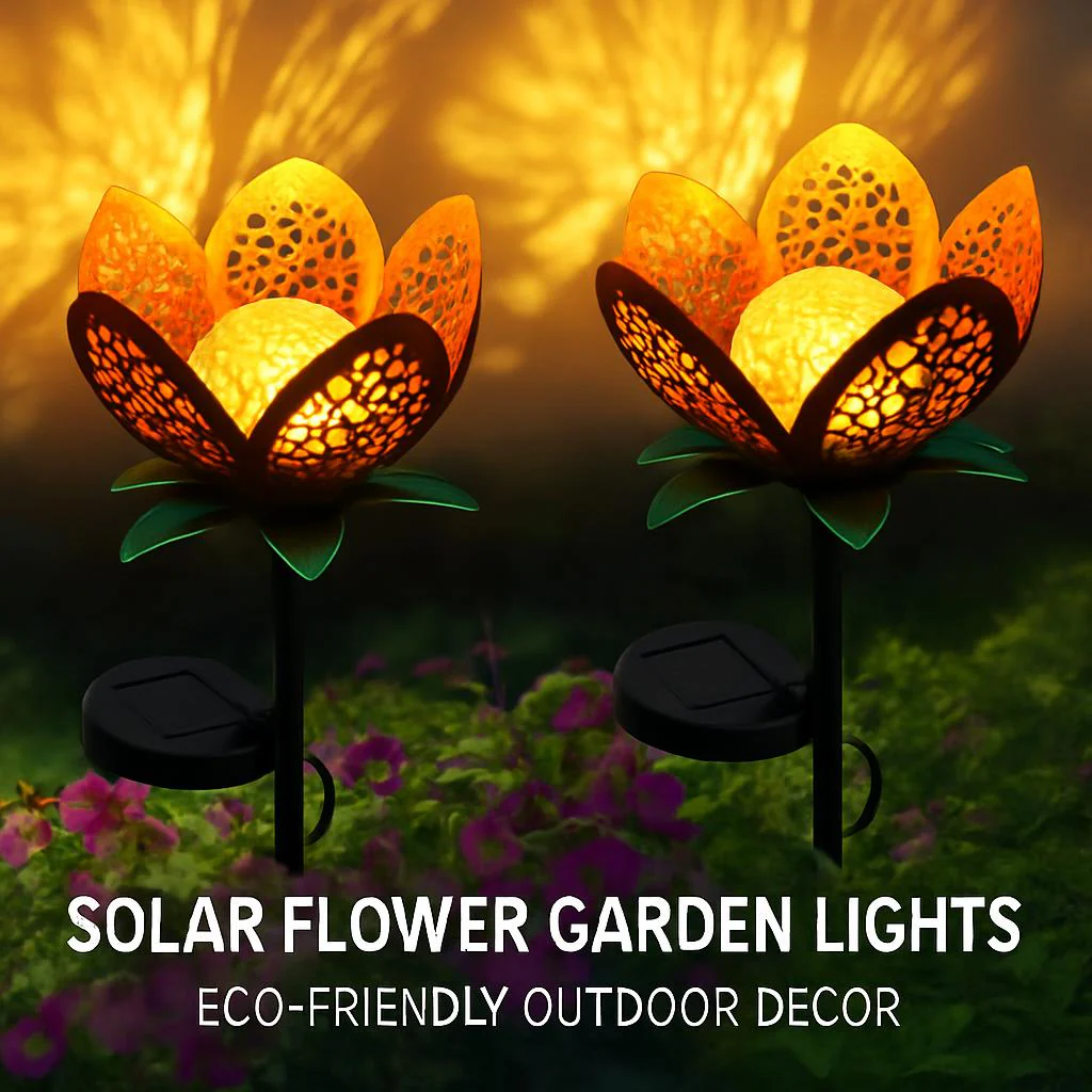 Solar Flower Garden Lights - Eco-Friendly Outdoor Décor - Image 2