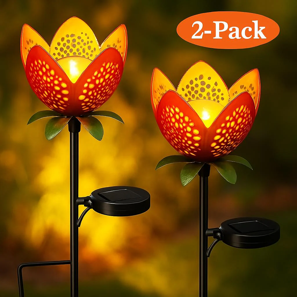 Solar Flower Garden Lights - Eco-Friendly Outdoor Décor - Image 3