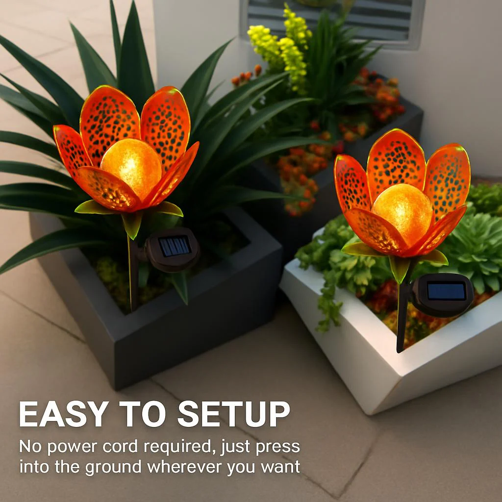Solar Flower Garden Lights - Eco-Friendly Outdoor Décor - Image 4