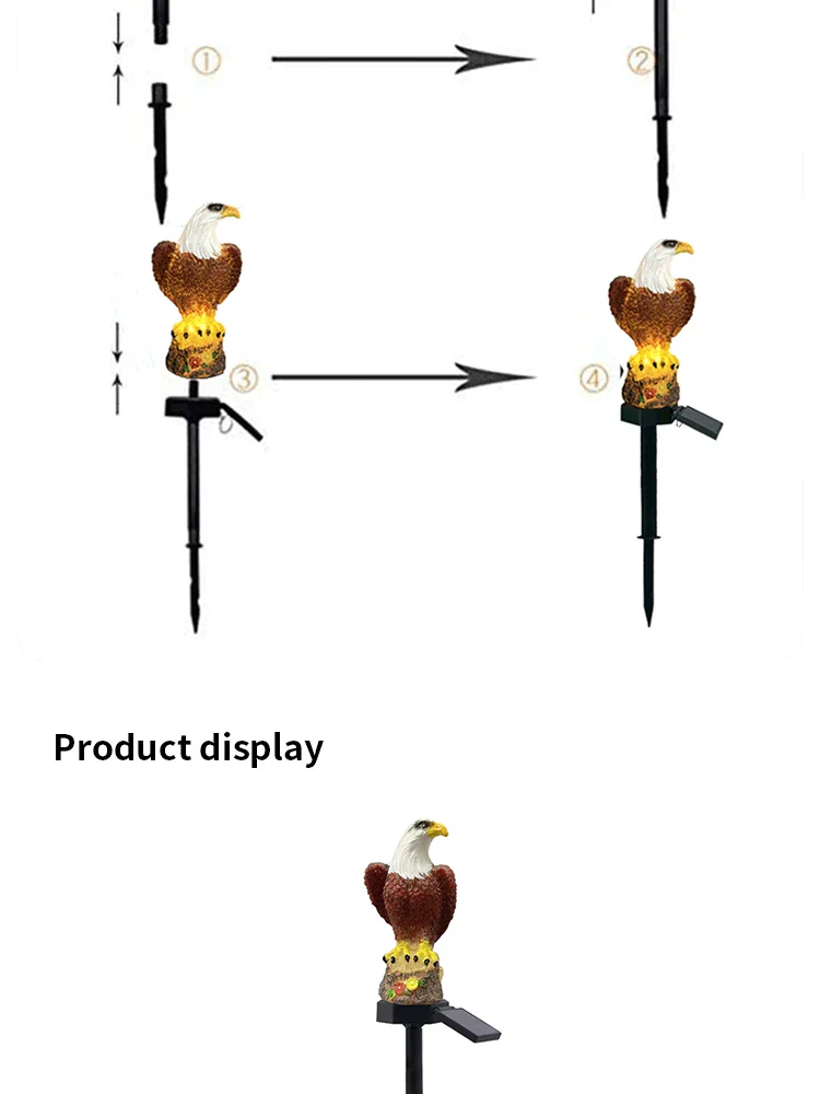 Solar Resin Eagle Lawn Lamp, Outdoor LED Ground Lamp, Patio Decorative Lamp, Garden Lawn Decorative Lamps - Image 13