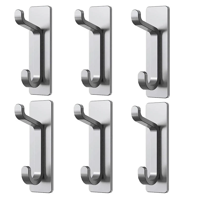 Stainless Steel Wall Hook – 4 Pack – Black / Brushed - Image 11