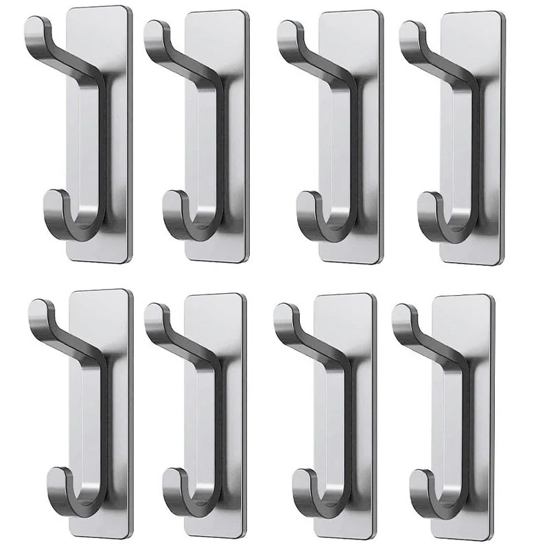 Stainless Steel Wall Hook – 4 Pack – Black / Brushed - Image 12
