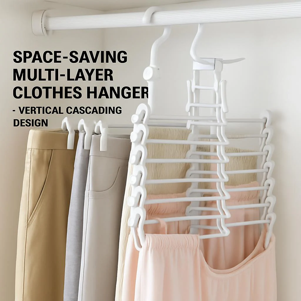 Space-Saving Multi-Layer Clothes Hanger - Vertical Cascading Design - Image 5