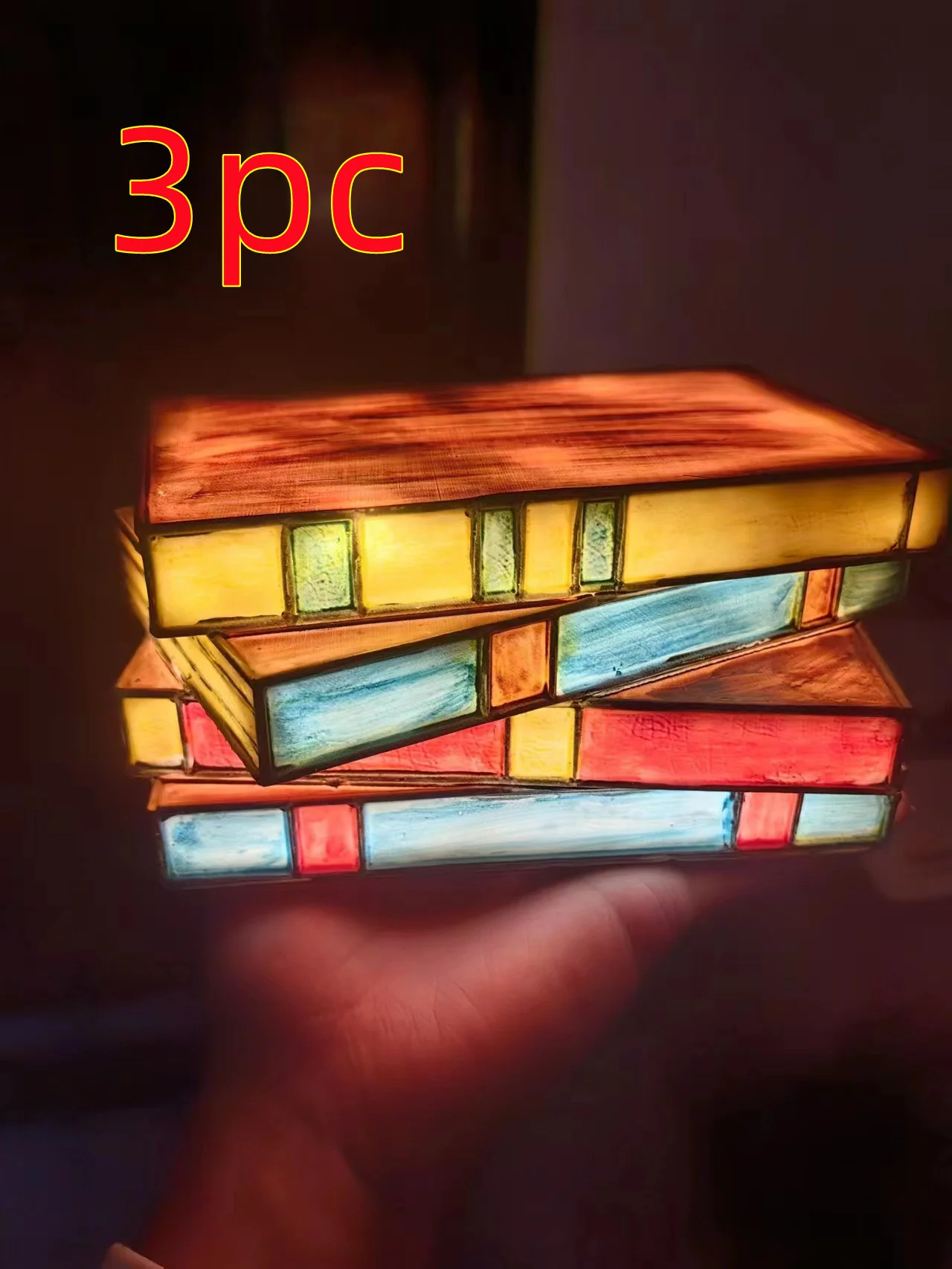 Multicolored Stained Glass Book Lamp - Artistic & Eco-Friendly Table Lighting - Image 22