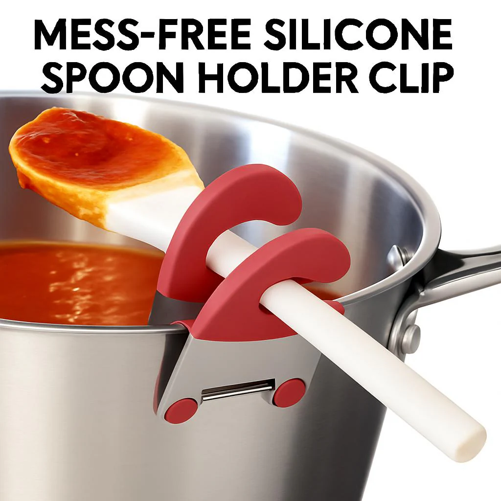 Mess-Free Silicone Spoon Holder Clip - Image 2
