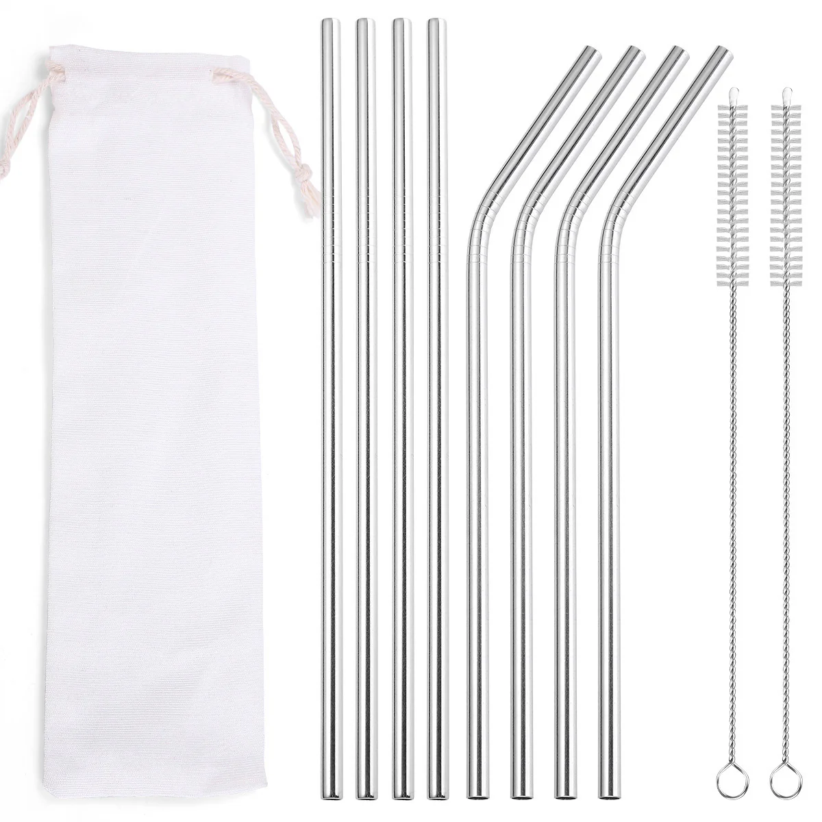 Eco-Friendly Stainless Steel Reusable Metal Straws with Cleaning Brushes - Image 14
