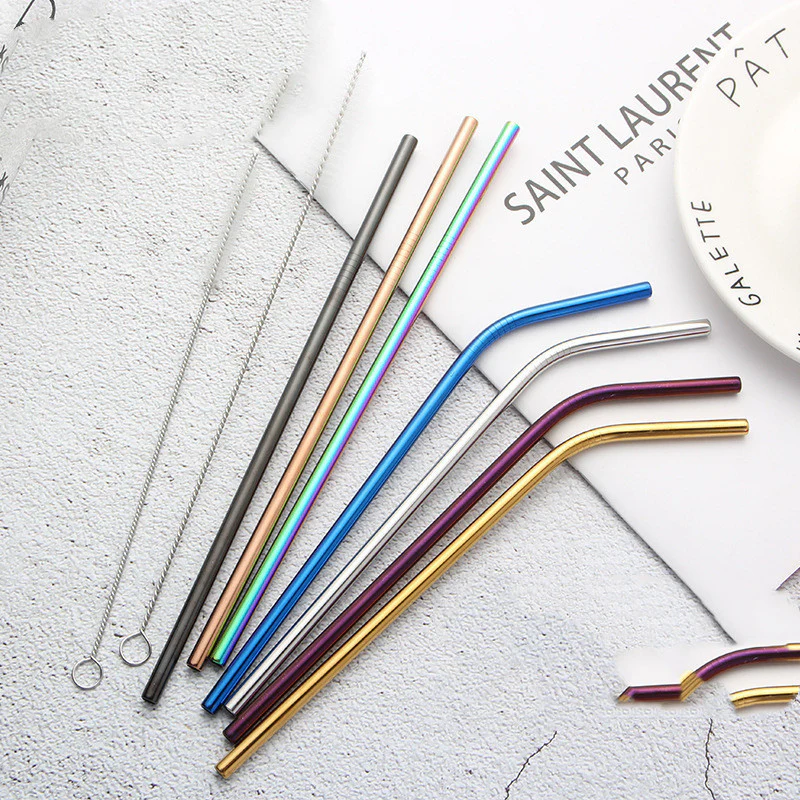 Eco-Friendly Stainless Steel Reusable Metal Straws with Cleaning Brushes - Image 15
