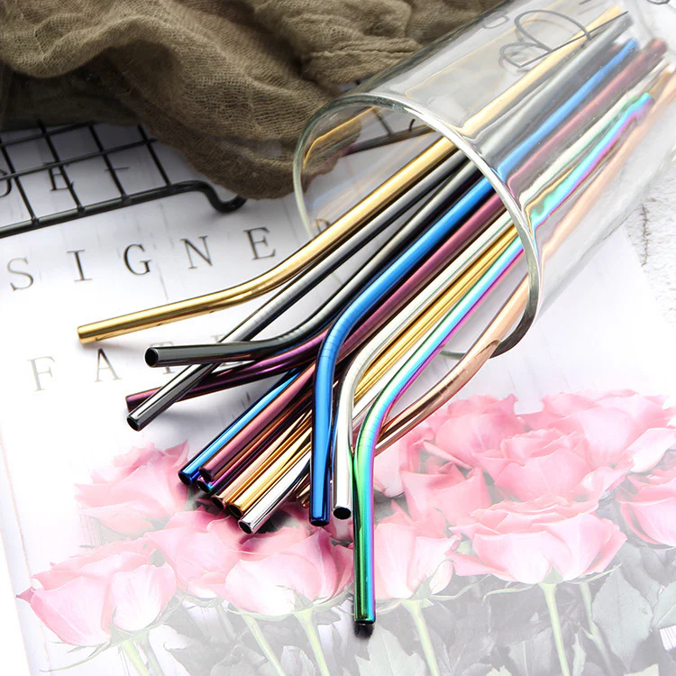Eco-Friendly Stainless Steel Reusable Metal Straws with Cleaning Brushes - Image 16