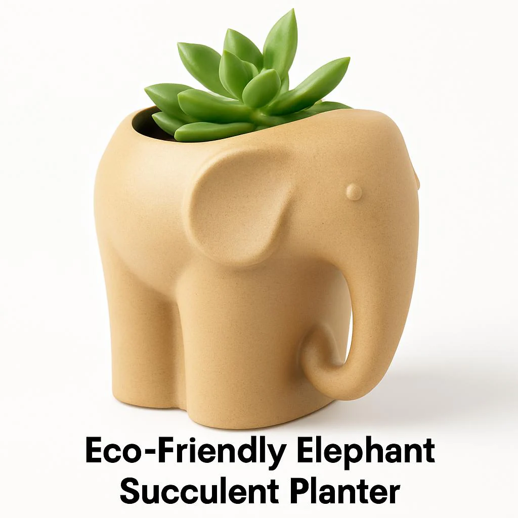 Eco-Friendly Elephant and Cat Succulent Planters - Image 10