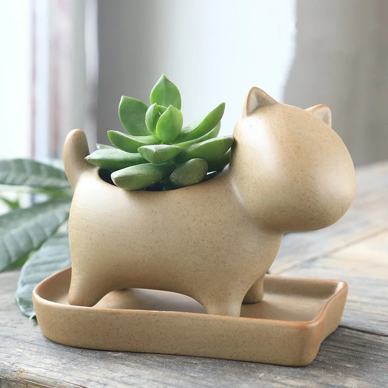 Eco-Friendly Elephant and Cat Succulent Planters - Image 14