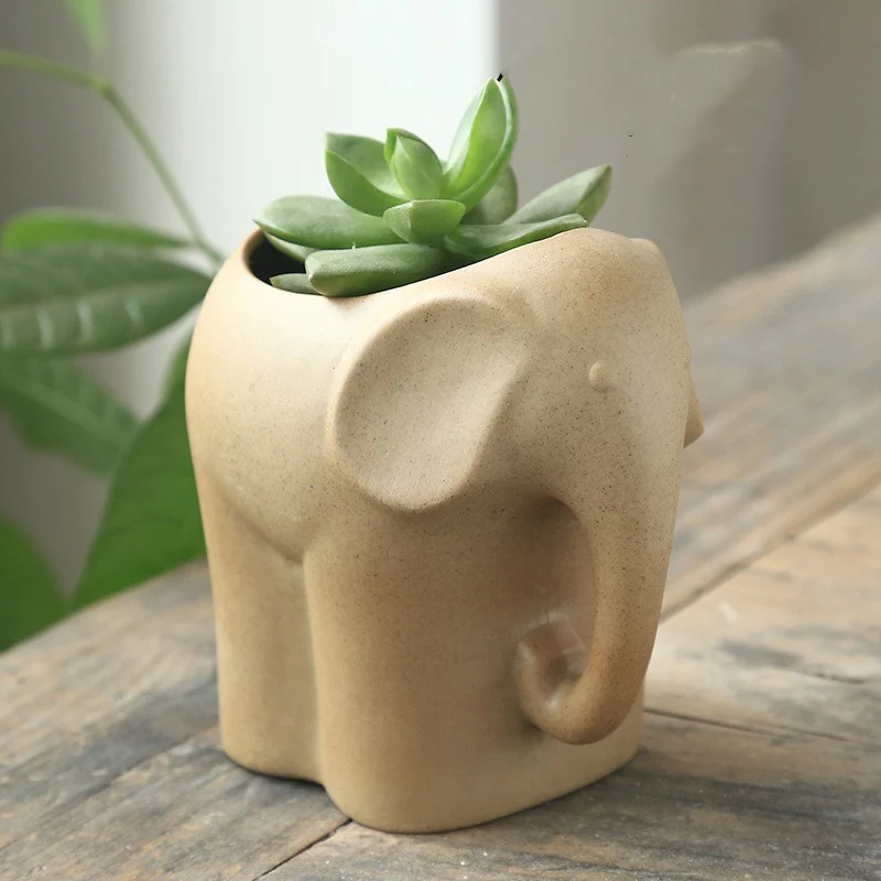 Eco-Friendly Elephant and Cat Succulent Planters - Image 19