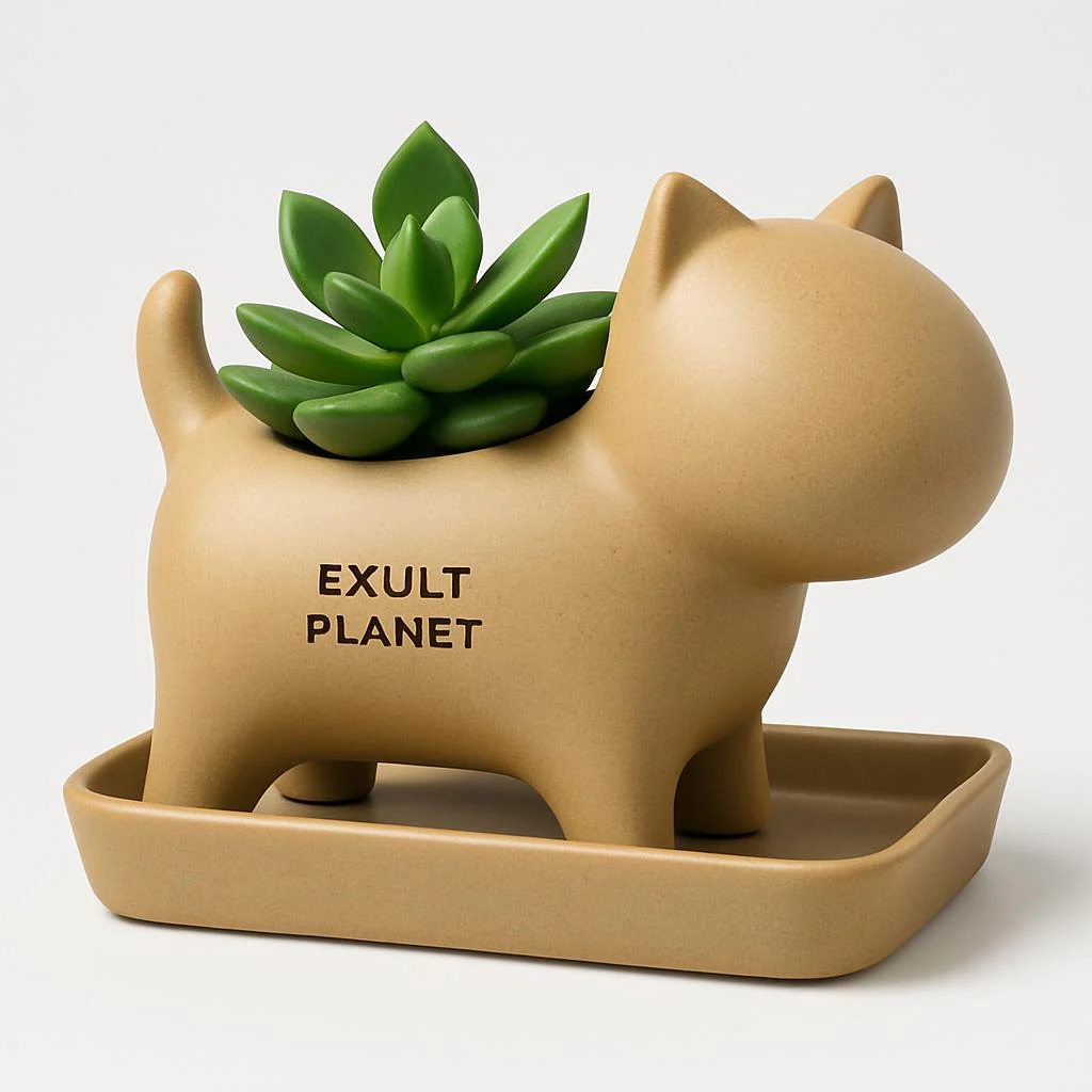 Eco-Friendly Elephant and Cat Succulent Planters - Image 5
