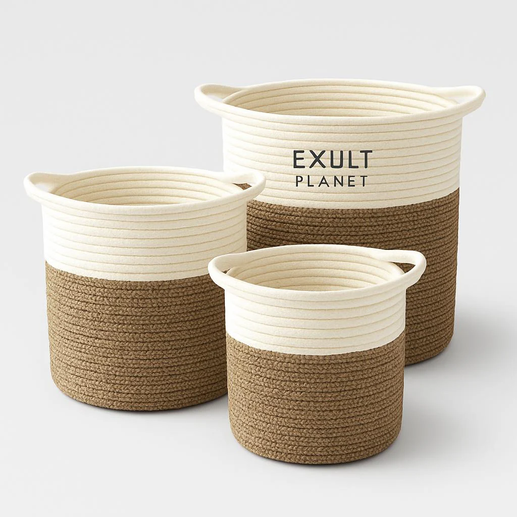 Eco-Friendly Hand Woven Storage Basket for Clothes & Toys - Image 11